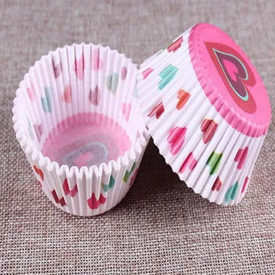 100pcs/Lot Rainbow Color Paper Cupcake Mold Muffin Cupcake Paper Cups Tray Baking Decorating Tools Pastry Molds Bakeware