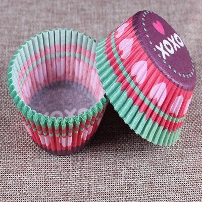 100pcs/Lot Rainbow Color Paper Cupcake Mold Muffin Cupcake Paper Cups Tray Baking Decorating Tools Pastry Molds Bakeware