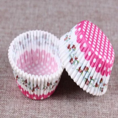 100pcs/Lot Rainbow Color Paper Cupcake Mold Muffin Cupcake Paper Cups Tray Baking Decorating Tools Pastry Molds Bakeware