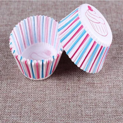 100pcs/Lot Rainbow Color Paper Cupcake Mold Muffin Cupcake Paper Cups Tray Baking Decorating Tools Pastry Molds Bakeware