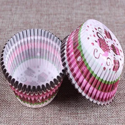 100pcs/Lot Rainbow Color Paper Cupcake Mold Muffin Cupcake Paper Cups Tray Baking Decorating Tools Pastry Molds Bakeware