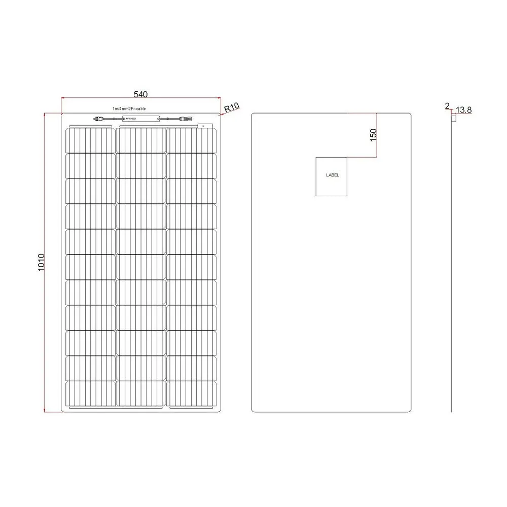 100W BLACK SEMI-FLEXIBLE SOLAR PANEL