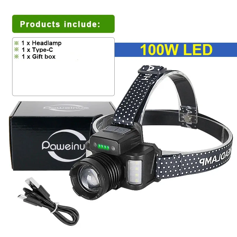 10H Powerful Sensor LED Headlamp High Power Rechargeable Built 5600mah Battery Headlight Flashlight Camping Fishing Head Lantern