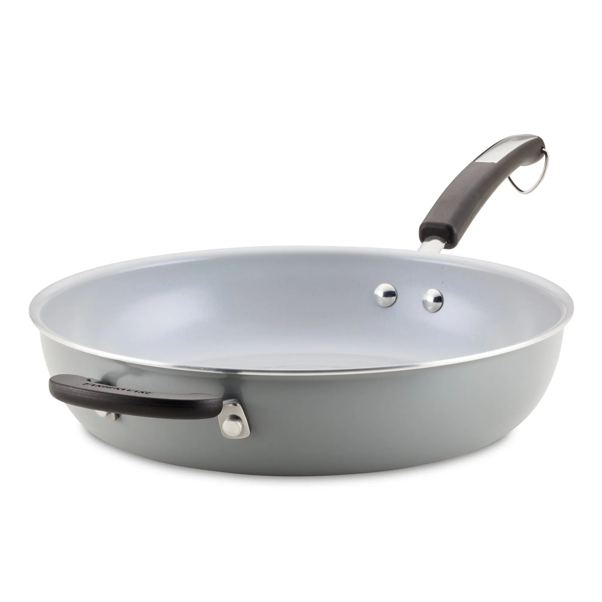 12.5-Inch Recycled Aluminum Ceramic Nonstick Deep Frying Pan