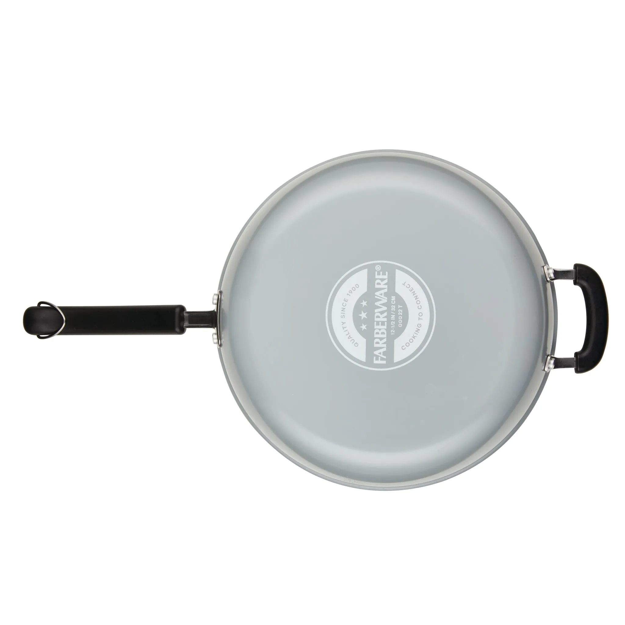 12.5-Inch Recycled Aluminum Ceramic Nonstick Deep Frying Pan