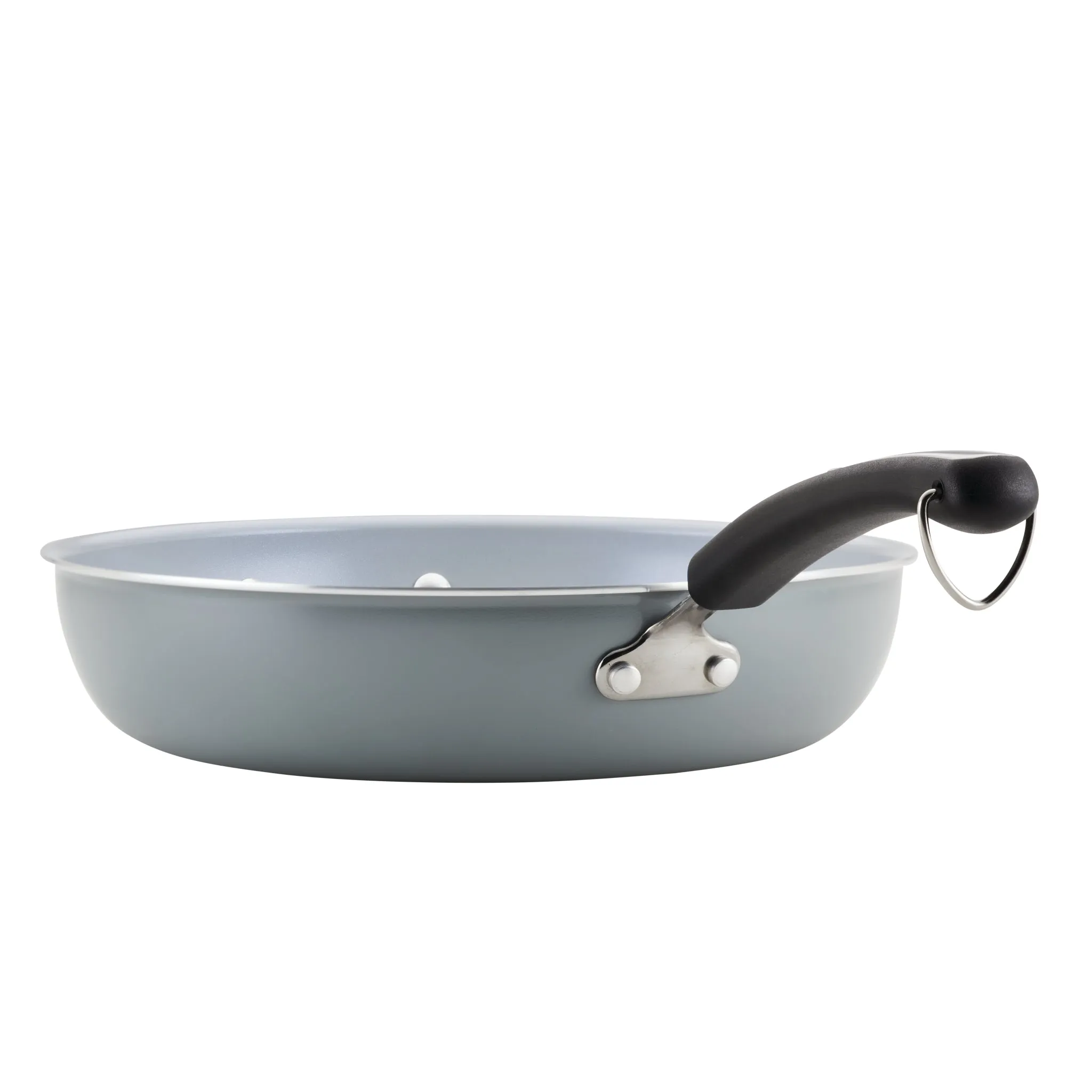 12.5-Inch Recycled Aluminum Ceramic Nonstick Deep Frying Pan