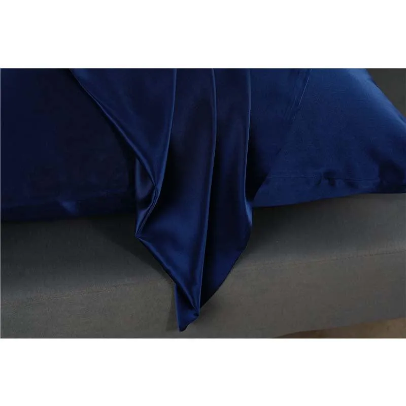 19 Momme silk pillowcase - Envelope - Queen - Navy Blue