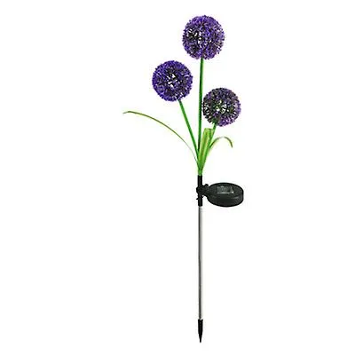 1pcs purple Solar waterproof simulation dandelion lawn light, 3LED garden landscape lamp AZ18622