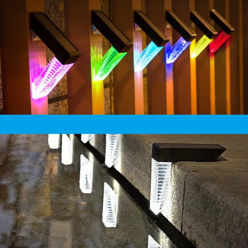 2 Pack Solar Waterproof Warm White RGB Color Changing Fence Lights