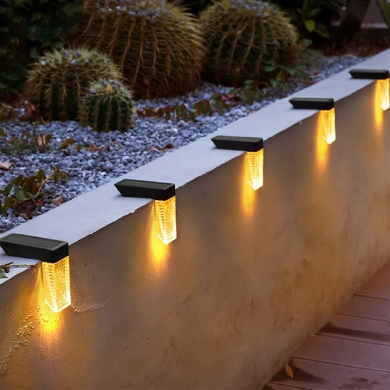 2 Pack Solar Waterproof Warm White RGB Color Changing Fence Lights