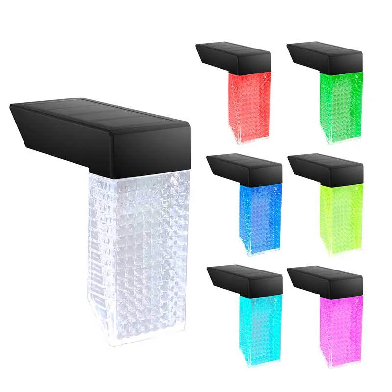 2 Pack Solar Waterproof Warm White RGB Color Changing Fence Lights