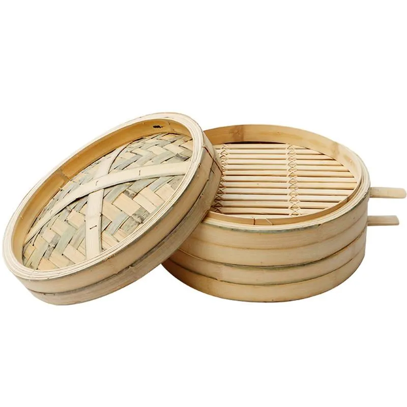 2 Pcs Bamboo Steamer Basket