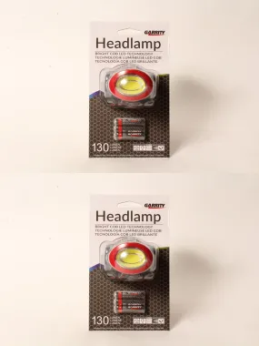 2 PK Garrity LED iBeam Headlamp 101 Lumens 2 Mode High & Low Water Resistant