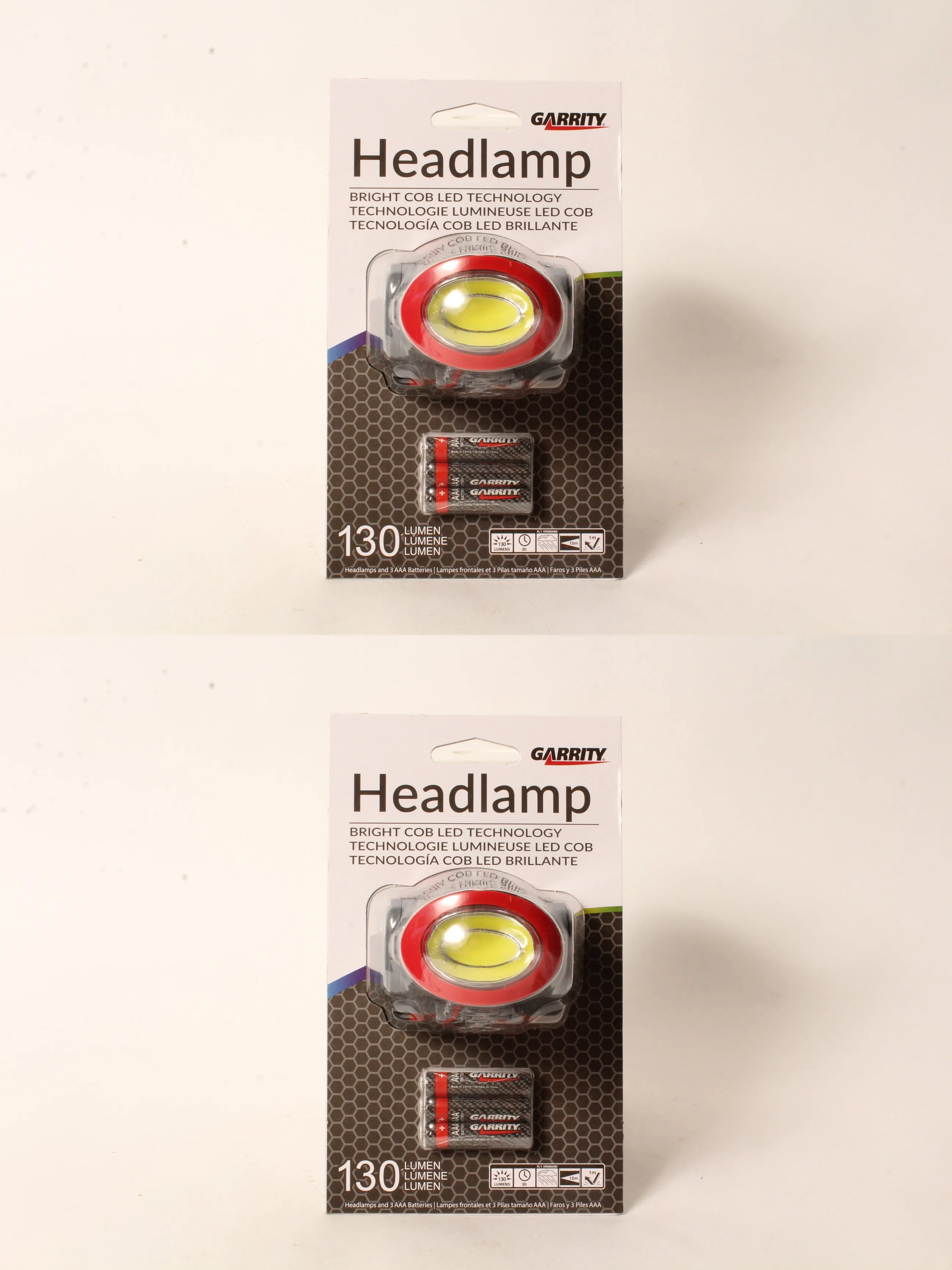 2 PK Garrity LED iBeam Headlamp 101 Lumens 2 Mode High & Low Water Resistant