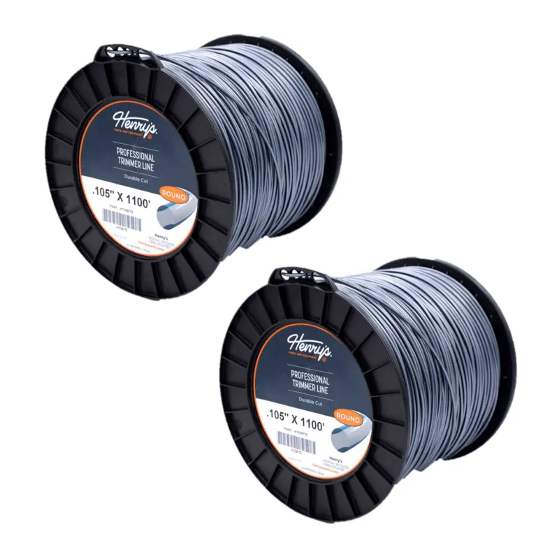 2 PK Henry's H1106775 .105" 1100' Round Pro Trimmer Line Twin-Layer Co-Extrusion