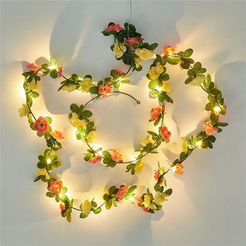 20/50/100LED Solar 8 Modes Adjustable Double-color Rose Flower String Light