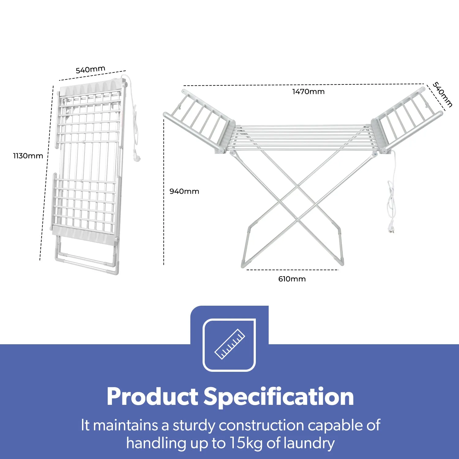 230W Energy-Efficient Folding Heated Clothes Dryer