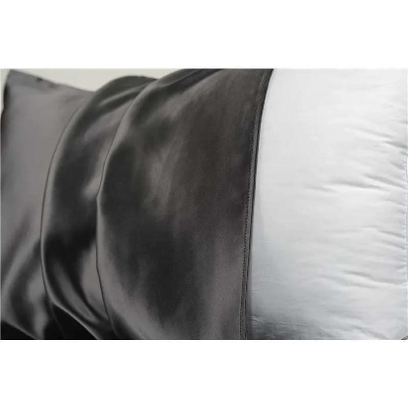 25 momme silk pillowcase - queen - envelope - Dark Grey