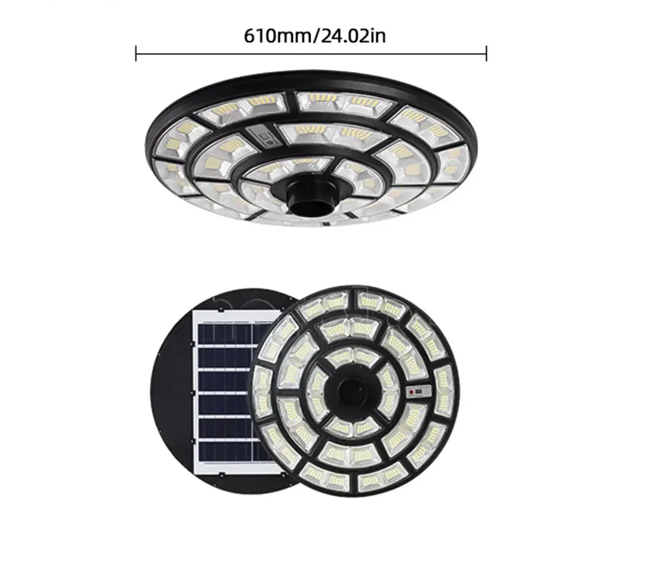 2500W Solar Outdoor Light UFO Garden Pole And Wall Street Lights For Home, Yard, Farmhouses with Remote