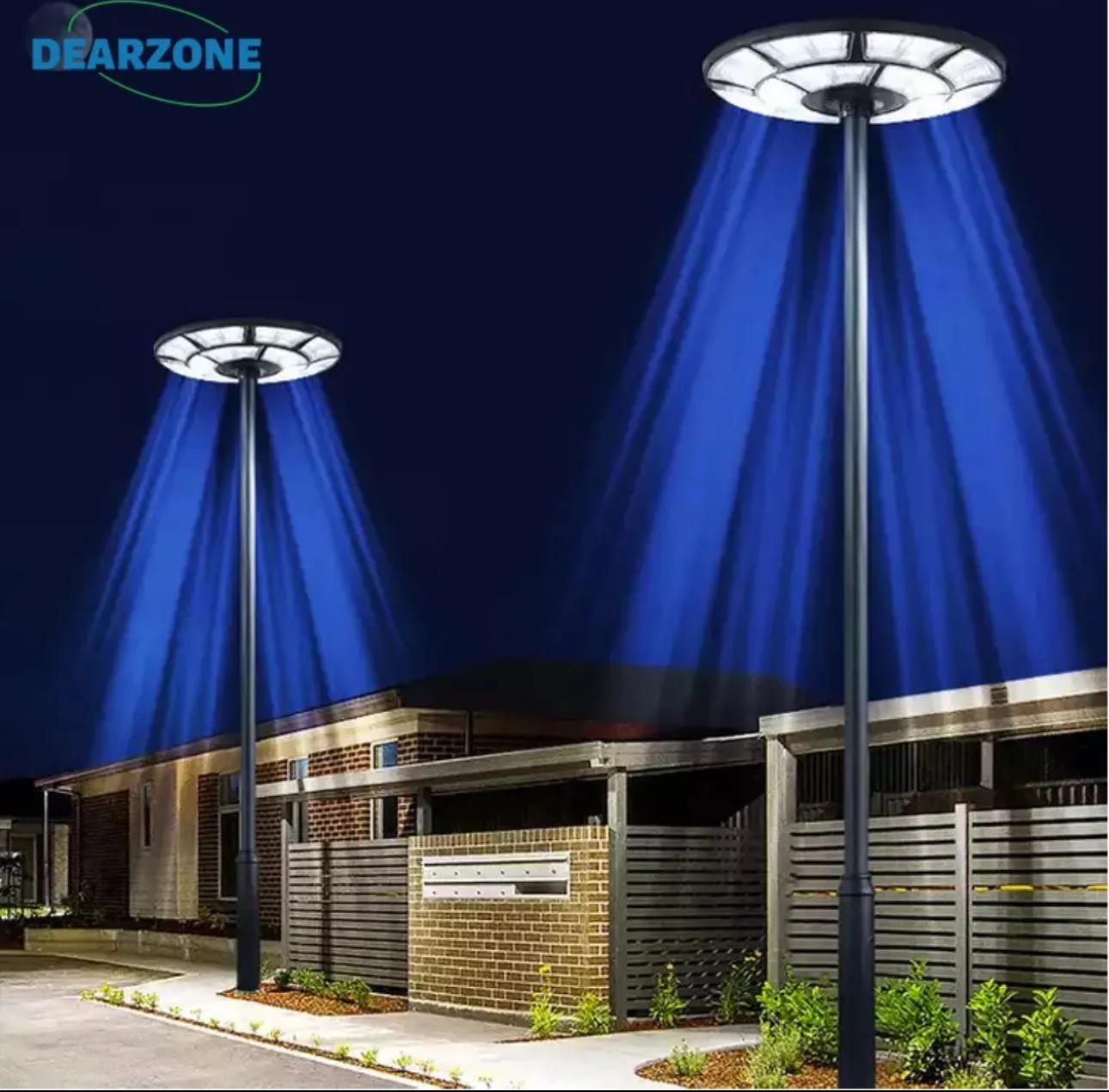 2500W Solar Outdoor Light UFO Garden Pole And Wall Street Lights For Home, Yard, Farmhouses with Remote