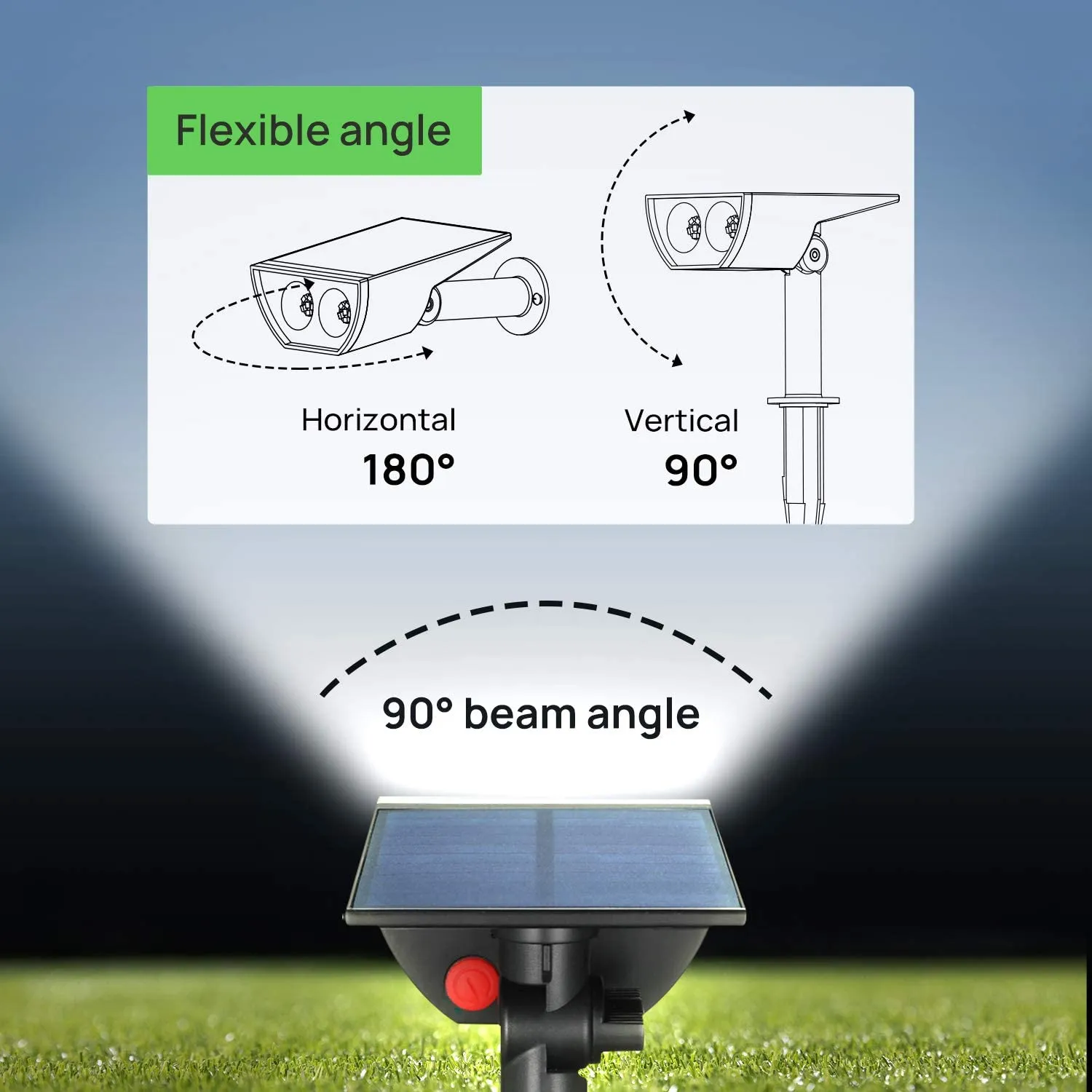 2x16LED Solar Landscape Spotlight #1329