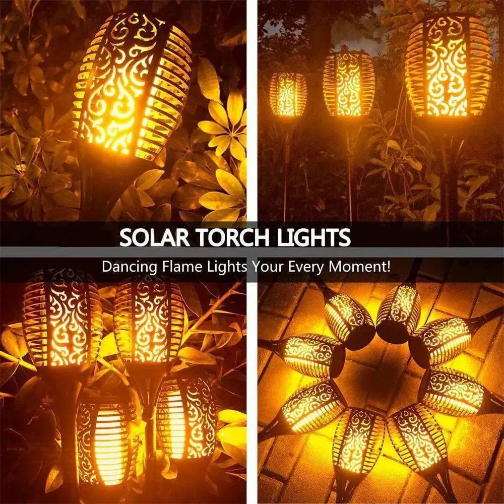 33 Led Outdoor Waterproof Solar Powered Small Torch Flame Lights