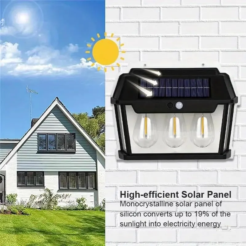 38W 3-Bulb Outdoor Wall Led Solar Powered Light Pi-216