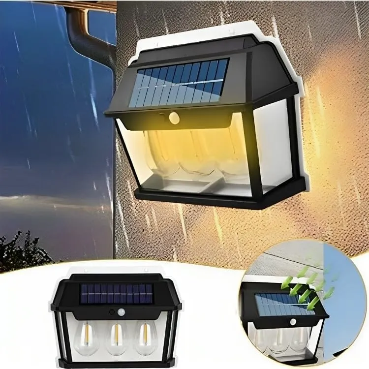 38W 3-Bulb Outdoor Wall Led Solar Powered Light Pi-216