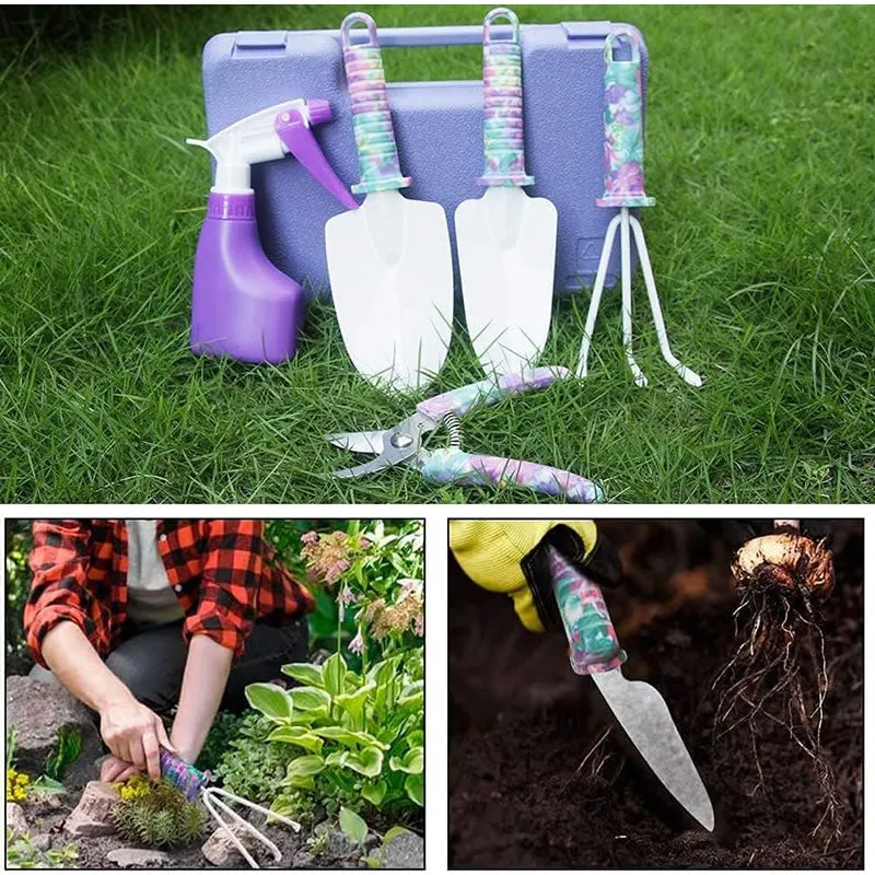 5-Piece Floral Printed Garden Pruning Tool Set -Xf0901