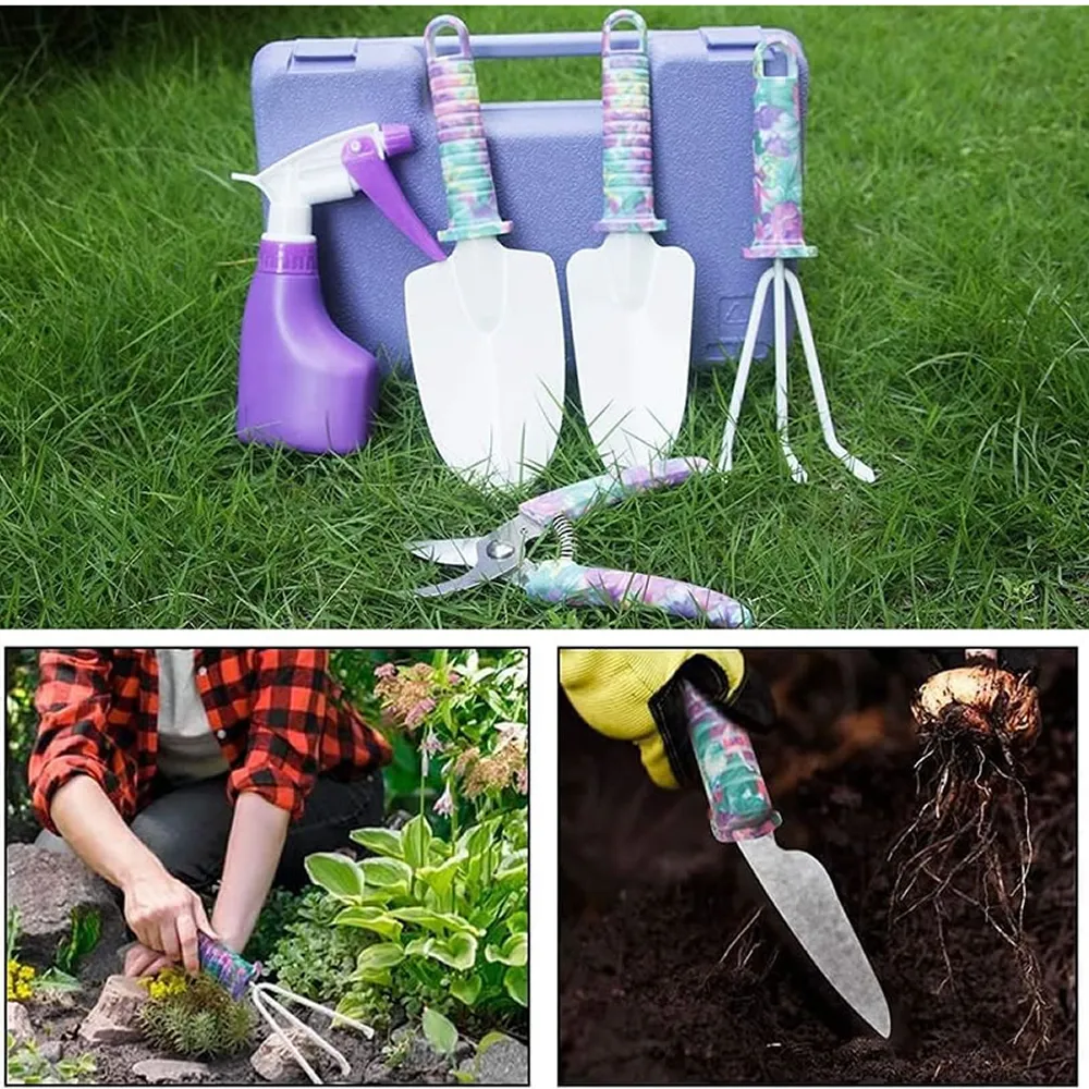 5-Piece Floral Printed Garden Pruning Tool Set -Xf0901