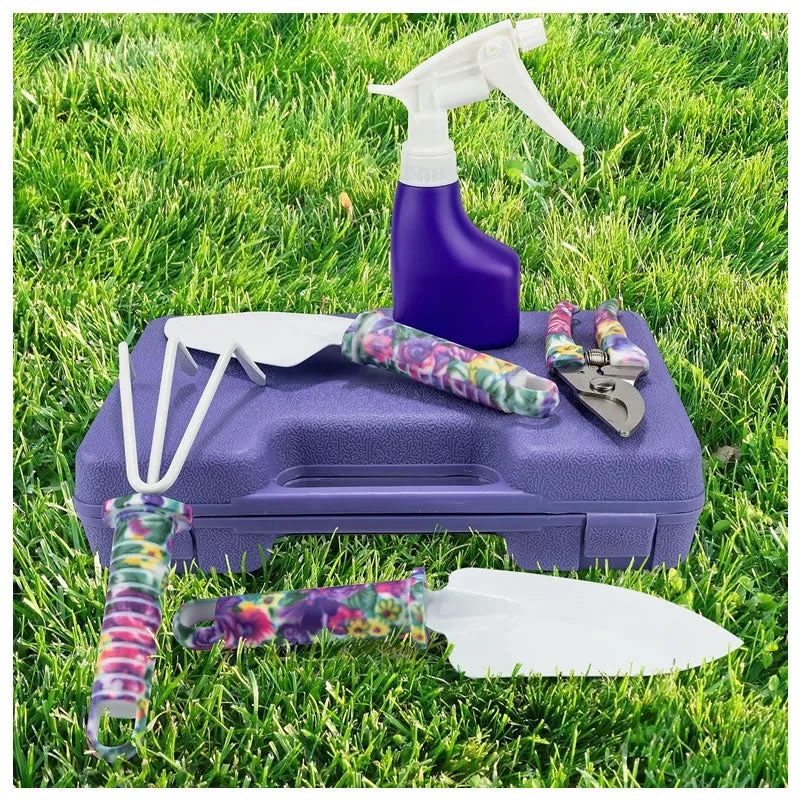 5-Piece Floral Printed Garden Pruning Tool Set -Xf0901