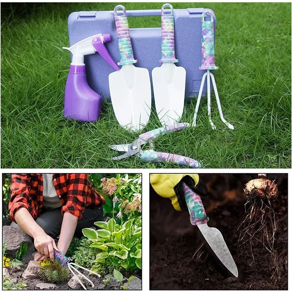 5-Piece Floral Printed Garden Pruning Tool Set -Xf0901