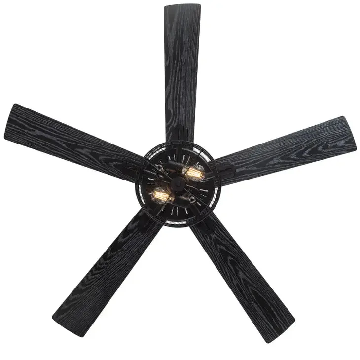 52"W Debra Ceiling Fan with Light Kit - Black