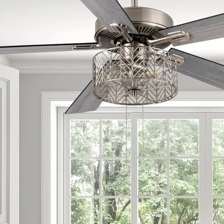 52"W Debra Ceiling Fan with Light Kit - Silver