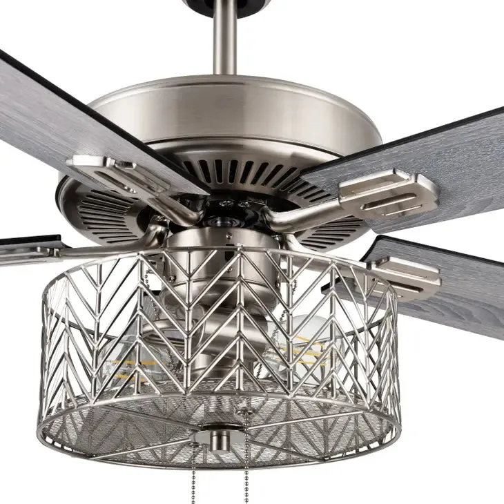 52"W Debra Ceiling Fan with Light Kit - Silver