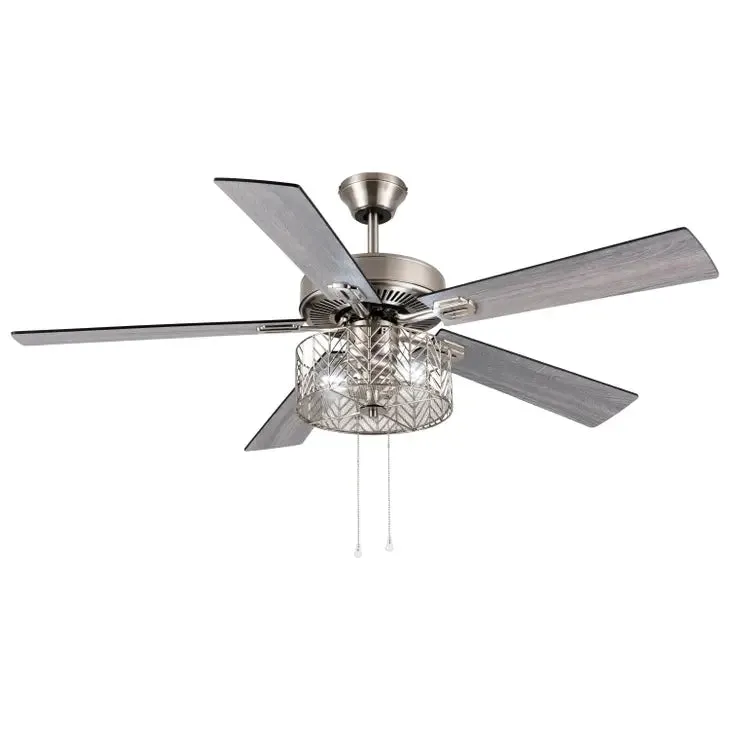 52"W Debra Ceiling Fan with Light Kit - Silver