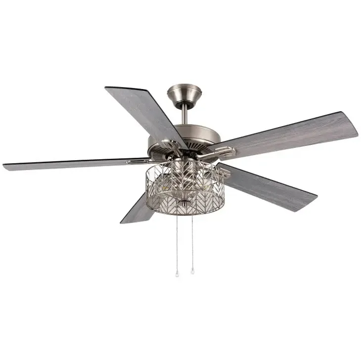 52"W Debra Ceiling Fan with Light Kit - Silver