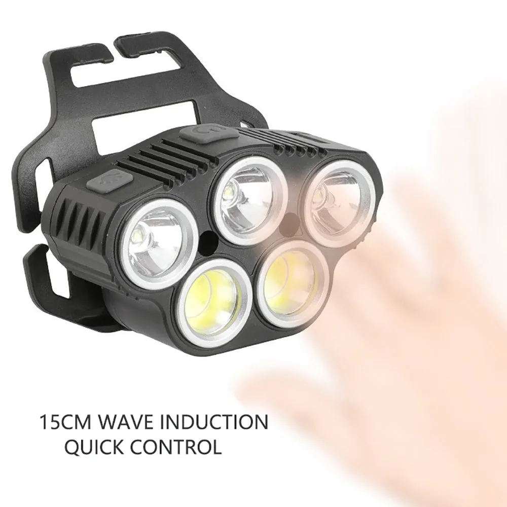 6 Modes LED Head Torch - USB Rechargeable, Waterproof, 350 Lumens