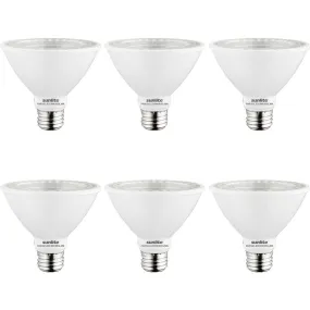 6Pk - Sunlite 10w LED Par30 Short Neck E26 Base 2700K Warm White Bulb