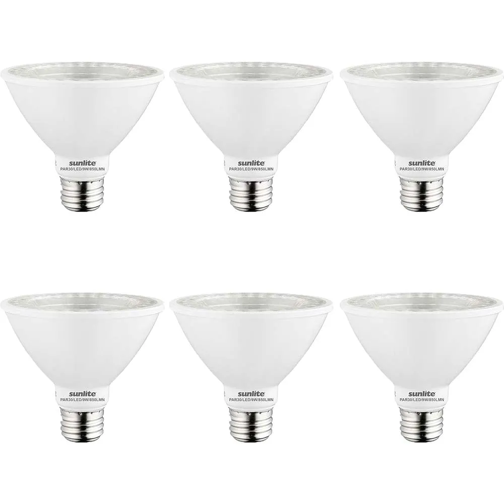 6Pk - Sunlite 10w LED Par30 Short Neck E26 Base 2700K Warm White Bulb