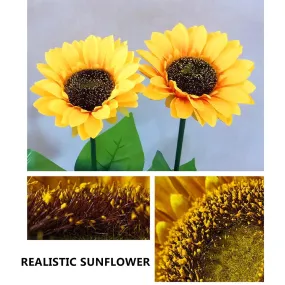 9328 2 Pc Outdoor Solar Sunflower Lights Intelligent Light Control Waterproof Garden Landscape Stake Light