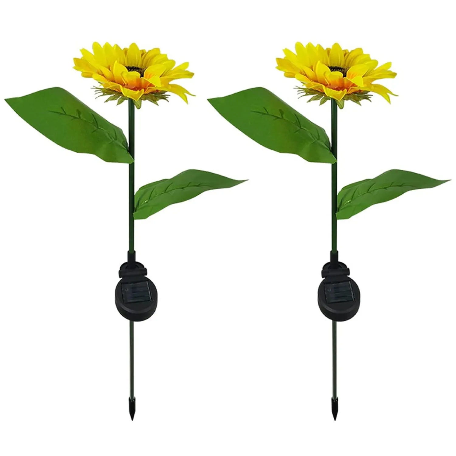 9328 2 Pc Outdoor Solar Sunflower Lights Intelligent Light Control Waterproof Garden Landscape Stake Light