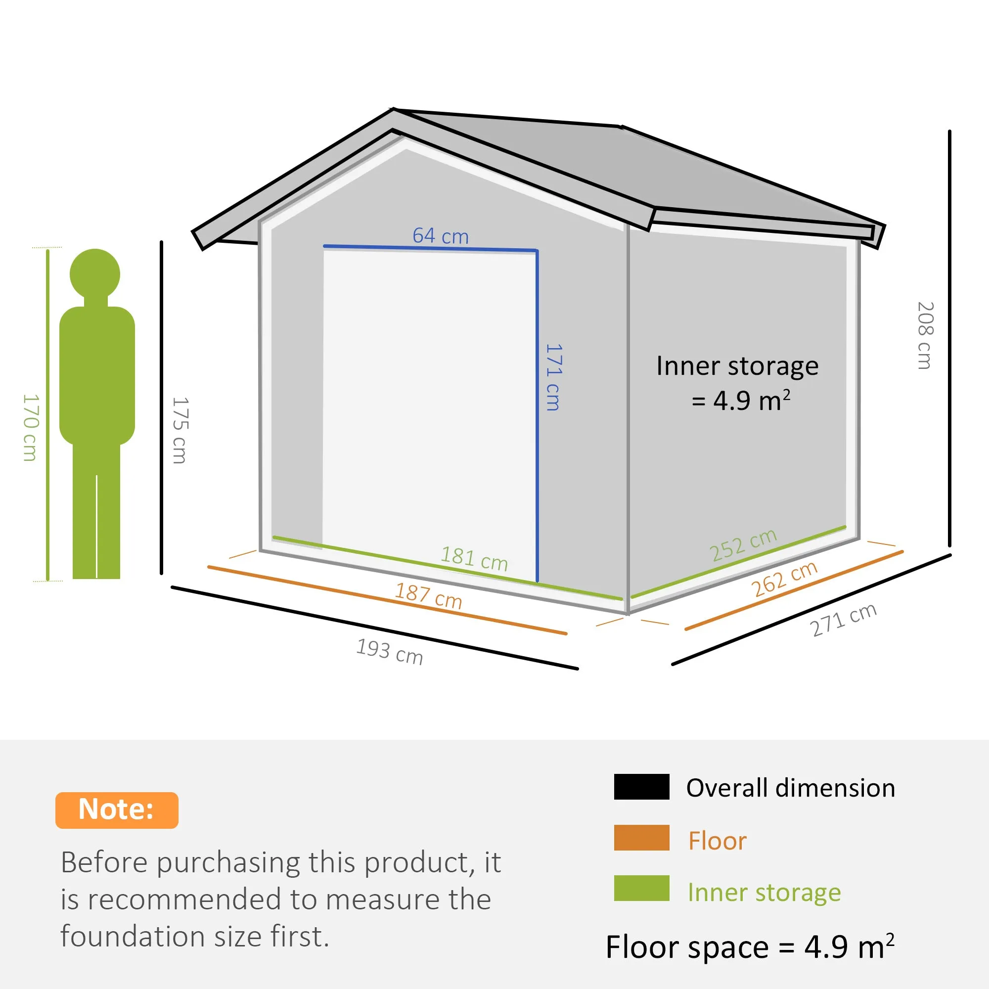 9FT x 6FT Galvanized Metal Garden Shed, Outdoor Storage Shed with Sloped Roof, Lockable Door, Tool Storage Shed for Backyard, Patio, White