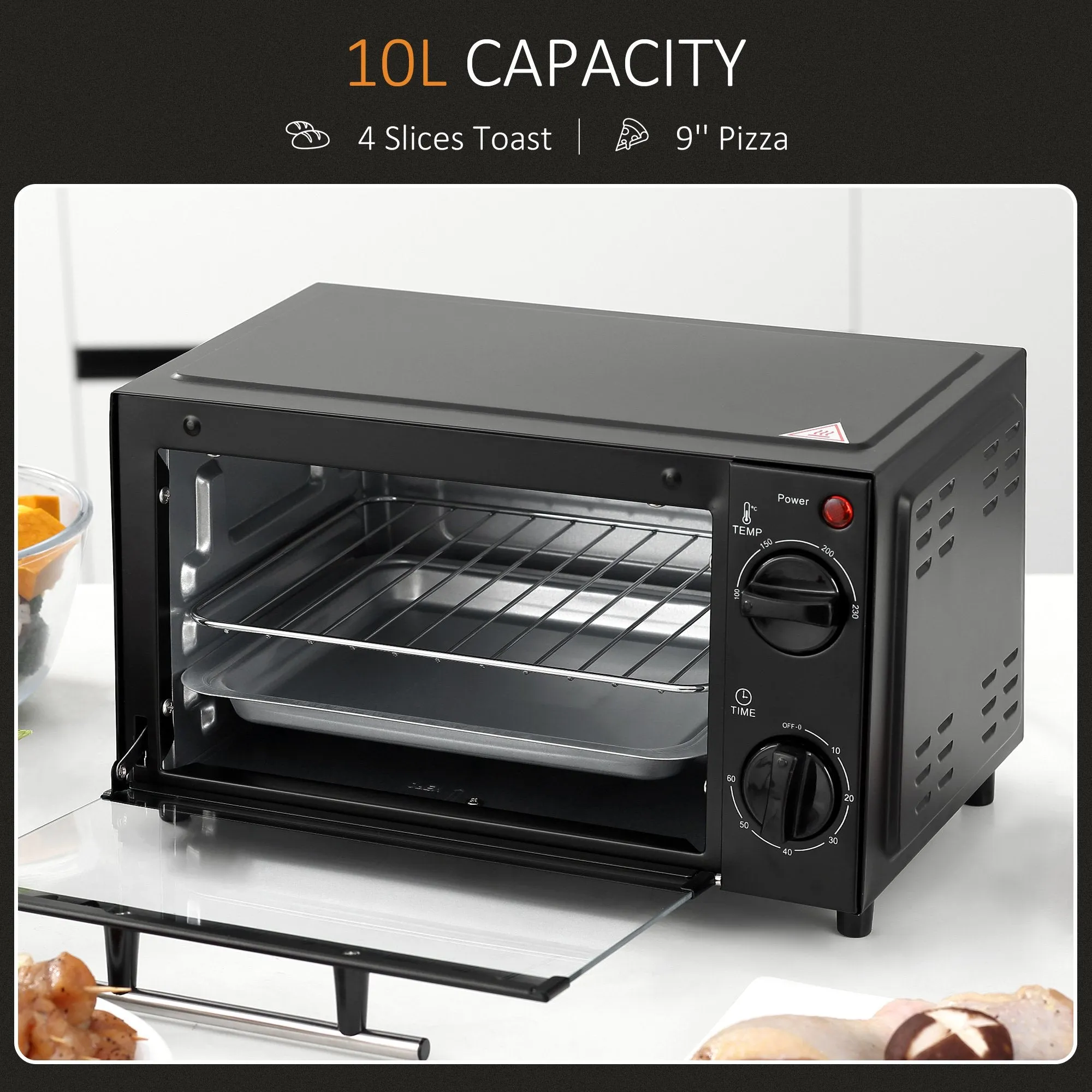 9L 230C Mini Oven With Timer Black