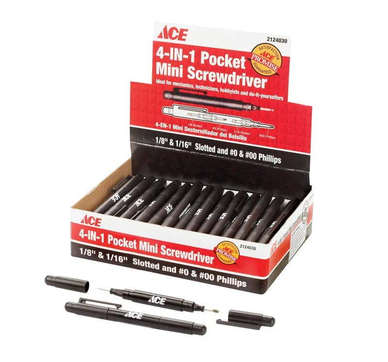 Ace Phillips/Slotted 4-in-1 Pocket Screwdriver 6 in.