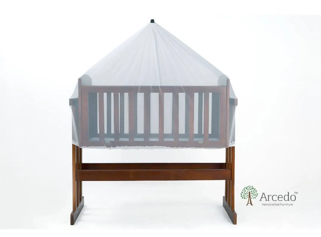 Amber 2 in 1 Wooden Baby Swing With Mosquito Net & Swing Stopper Knob Made With Non-Toxic Material