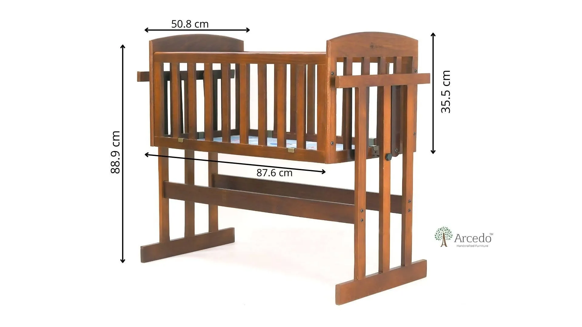 Amber 2 in 1 Wooden Baby Swing With Mosquito Net & Swing Stopper Knob Made With Non-Toxic Material