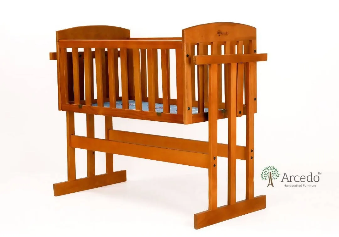 Amber 2 in 1 Wooden Baby Swing With Mosquito Net & Swing Stopper Knob Made With Non-Toxic Material