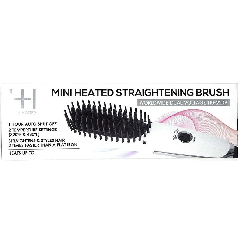 ANNIE HOT & HOTTER #05952 Mini Heated Straightening Brush [WHITE]