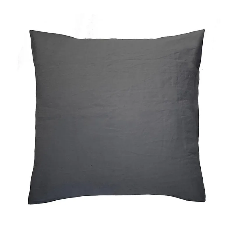 Bambury French Flax Linen Charcoal European Pillowcase